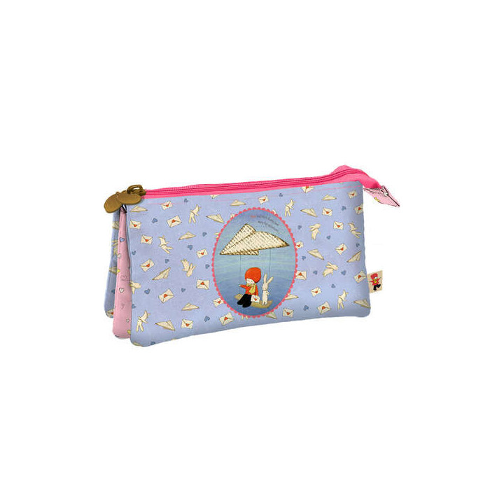 Dohe Santoro Poppi Loves Messenger Portatodo Triple - 3 Compartimentos - Cierres de Cremallera