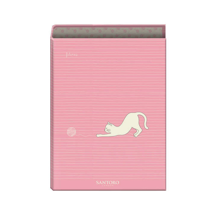 Dohe Santoro Felines Carpeta de 4 Anillas Formato Folio - Cubierta de Carton Forrado - Anillas Niqueladas de 40mm