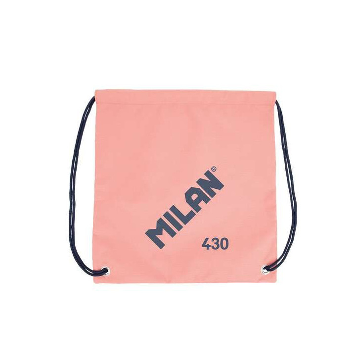 Milan Serie 1918 Bolsa/Mochila de Tiras Grande - Tejido 'ripstop' Ligero y Resistente - Medidas 34x42x0.7cm - Color Rosa