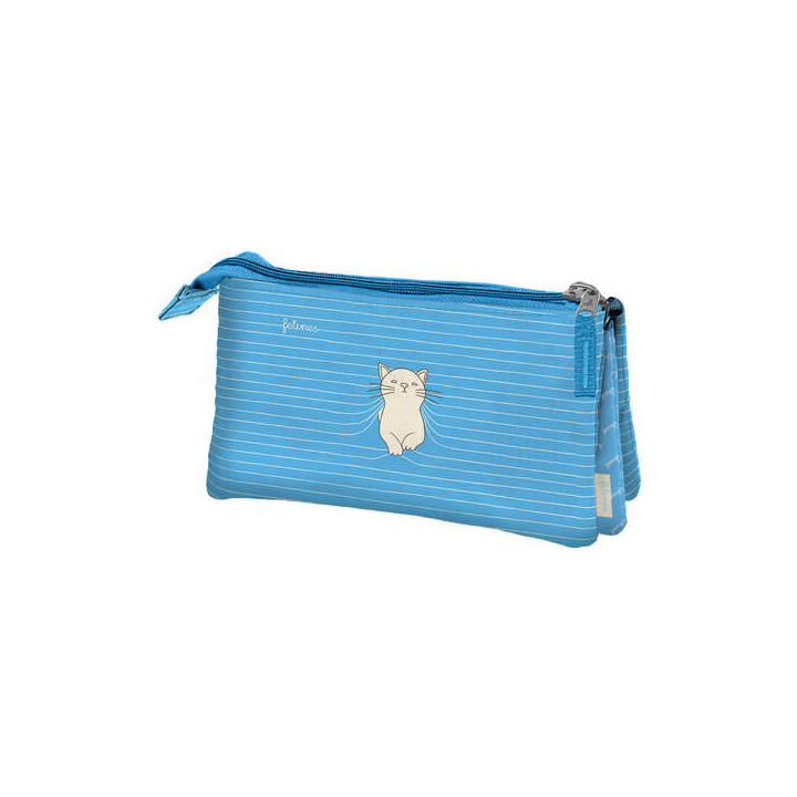 Dohe Santoro Felines Portatodo Triple - 3 Compartimentos - Cierres de Cremallera