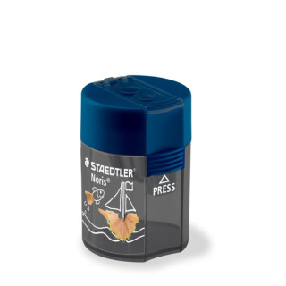 Staedtler 512 F Sacapuntas de 2 Orificios con Deposito - Para Lapices de 8.2mm y 10.2mm - Color Azul