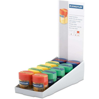 Staedtler Sacapuntas de 2 Orificios con Deposito - Para Lapices de 8.2mm y 10.2mm - Colores Neon Surtidos