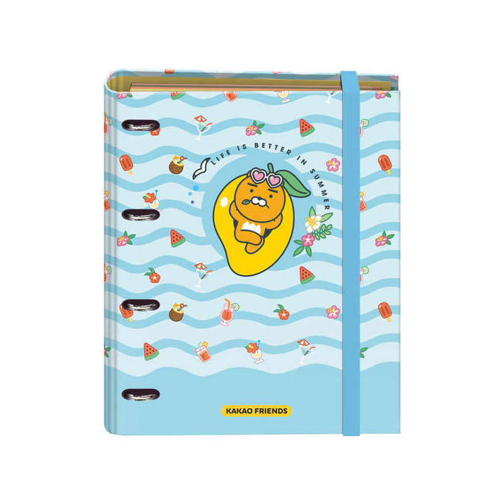 Dohe Kakao Friends Summer Holiday Carpeta de 4 Anillas Formato A4 con Recambio de 100 Hojas - 4 Separadores de Colores - Cierre