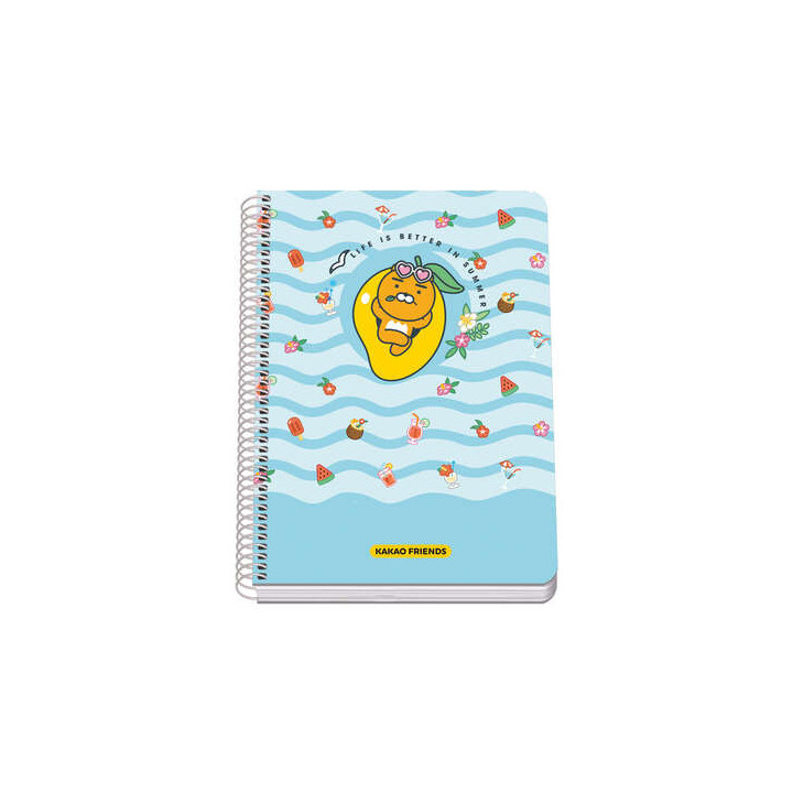 Dohe Kakao Friends Summer Holiday Cuaderno Espiral Tapa Rigida - Tamaño A5 de 80 Hojas 90gr - Hojas con Cuadricula 4mm