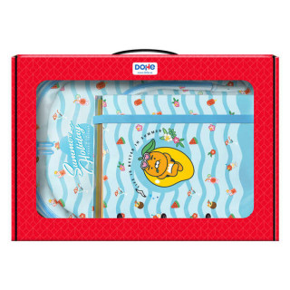 Dohe Kakao Friends Summer Holiday Pack de Mochila Grande + Portatodo Triple + Carpeta de 4 Anillas Formato A4 con Recambio de 1