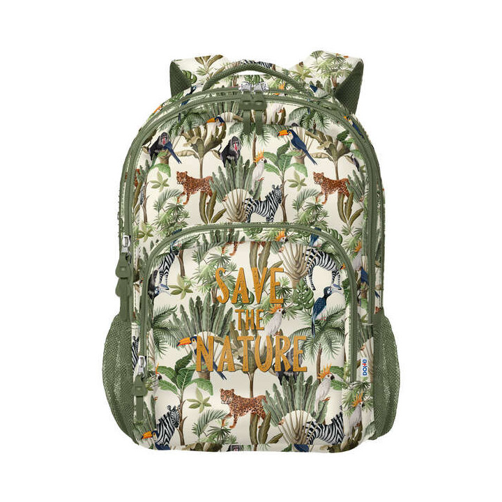 Dohe WWF Save the Nature Mochila Escolar Grande - 3 Compartimentos - Bolsillos Laterales - Tirantes Acolchados y Ajustables - A