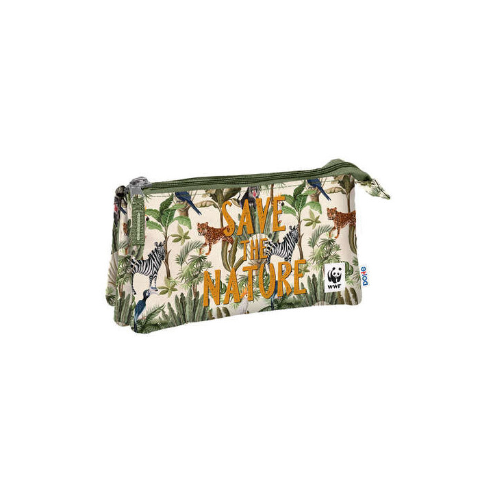 Dohe WWF Save the Nature Portatodo Triple - 3 Compartimentos - Cierres de Cremallera