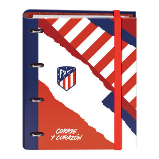 Dohe Atletico de Madrid Coraje y Corazon Carpeta de 4 Anillas Formato A4 con Recambio de 100 Hojas - 4 Separadores de Colores -