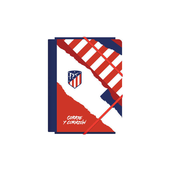 Dohe Atletico de Madrid Coraje y Corazon Carpeta de Carton Contracolado Plastificado - 3 Solapas - Tamaño A5 - Guardas Impresa