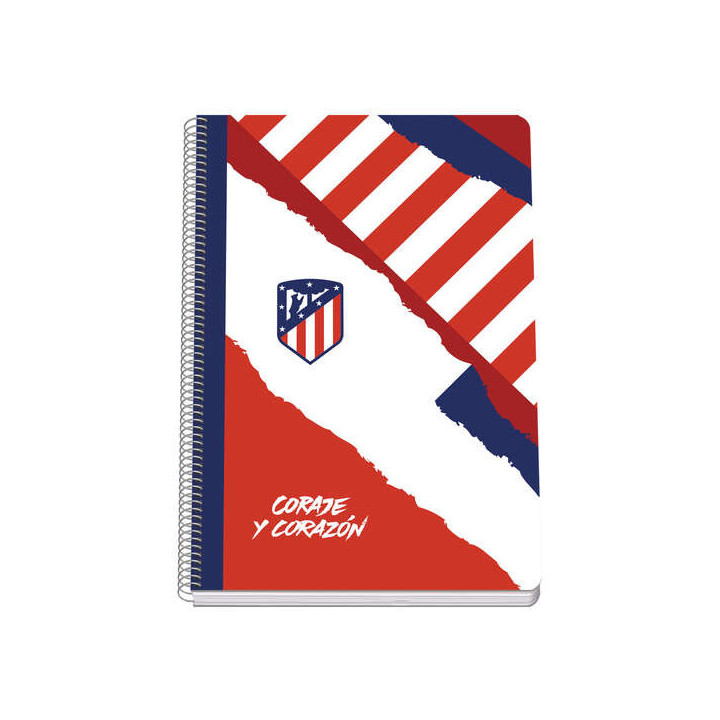 Dohe Atletico de Madrid Coraje y Corazon Cuaderno Espiral Tapa Rigida - Tamaño Folio de 80 Hojas 90gr - Hojas con Cuadricula 4