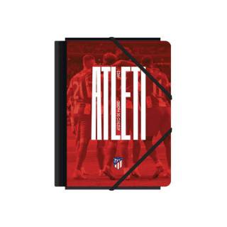 Dohe Atletico de Madrid Atleti Carpeta de Carton Contracolado Plastificado - 3 Solapas - Tamaño A5 - Guardas Impresas - Cierre