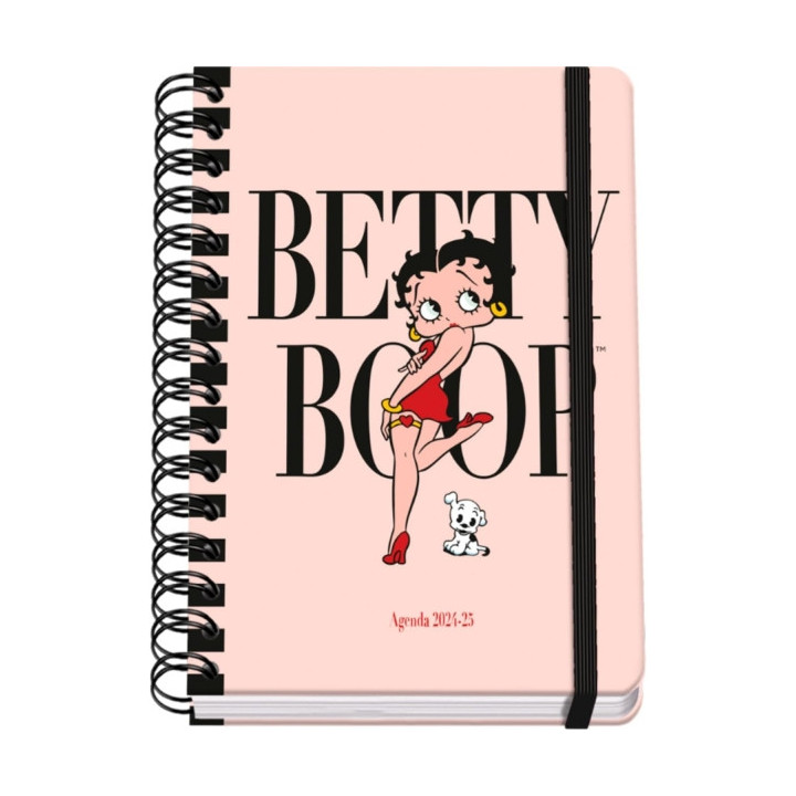 Dohe Betty Boop Agenda Escolar Espiral Wire’o A5 - Semana Vista - Papel 80g/m2 - Cubierta de Carton Plastificado - Cierre con