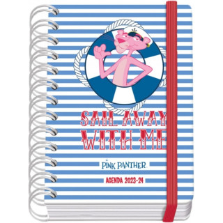 Dohe Pink Panther Sailing Agenda Escolar Espiral Wire’o A6 - Dia Pagina - Papel 80g/m2 - Cubierta de Carton Plastificado - Ci