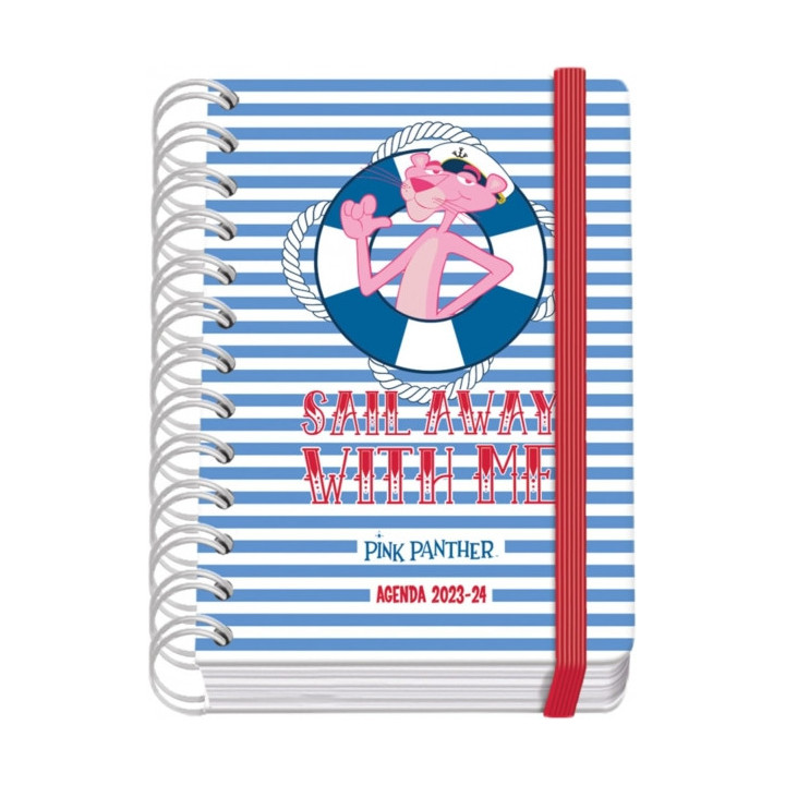 Dohe Pink Panther Sailing Agenda Escolar Espiral Wire’o A6 - Dia Pagina - Papel 80g/m2 - Cubierta de Carton Plastificado - Ci