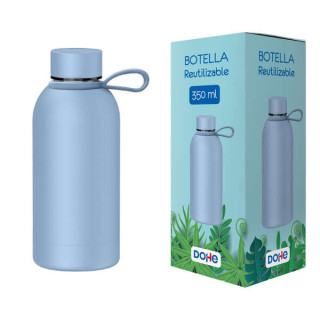 Dohe Botella Reutilizable 350ml - Acero Inoxidable de Doble Pared - Libre de BPA - Tapon Hermetico Antigoteo de Acero Inoxidabl