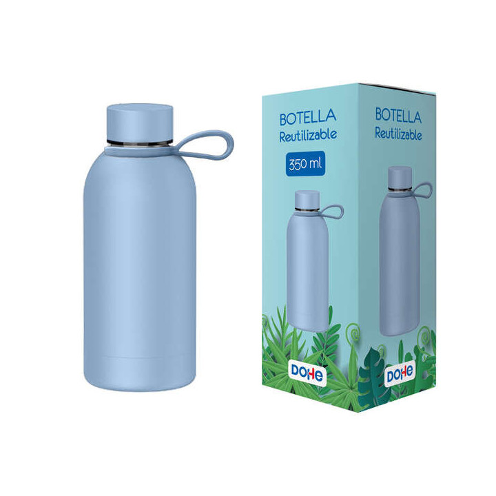 Dohe Botella Reutilizable 350ml - Acero Inoxidable de Doble Pared - Libre de BPA - Tapon Hermetico Antigoteo de Acero Inoxidabl