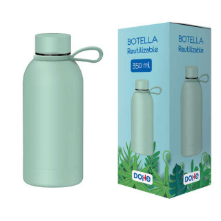 Dohe Botella Reutilizable 350ml - Acero Inoxidable de Doble Pared - Libre de BPA - Tapon Hermetico Antigoteo de Acero Inoxidabl
