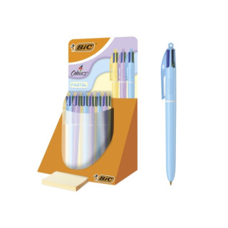Bic 4 Colours Pastel Expositor con 30 Boligrafos de Bola Retractil - Punta Media de 1.0mm - Tinta con Base de Aceite - Cuerpo e