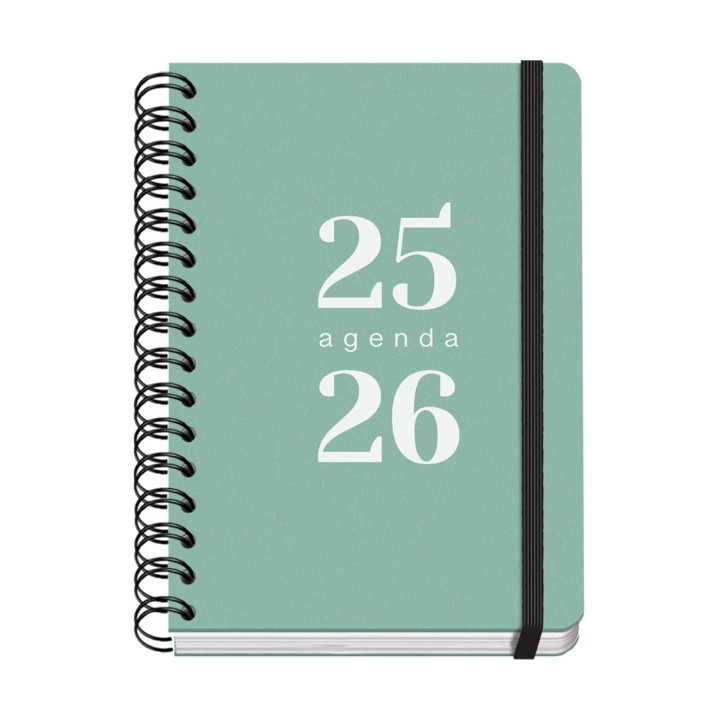 Dohe Grammar Agenda Escolar 25/26 Espiral A5 - Semana Vista - Papel 80g/m2 - Cubierta de Polipropileno - Cierre de Goma Elastic