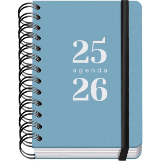 Dohe Grammar Agenda Escolar 25/26 Espiral A6 - Dia Pagina - Papel 80g/m2 - Cubierta de Polipropileno - Cierre de Goma Elastica