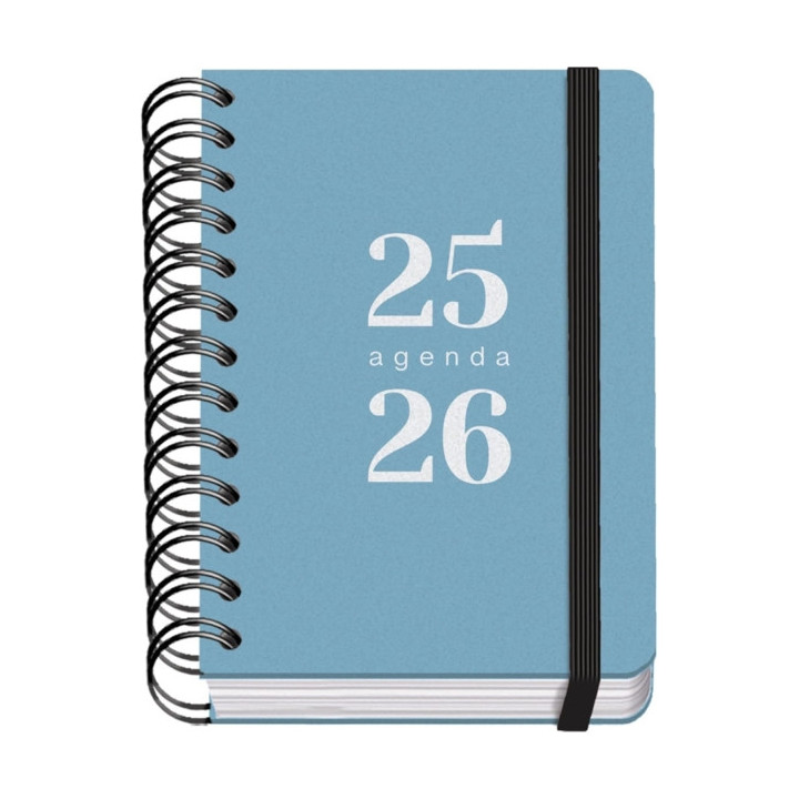 Dohe Grammar Agenda Escolar 25/26 Espiral A6 - Dia Pagina - Papel 80g/m2 - Cubierta de Polipropileno - Cierre de Goma Elastica