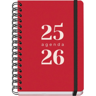 Dohe Grammar Agenda Escolar 25/26 Espiral A6 - Dia Pagina - Papel 80g/m2 - Cubierta de Polipropileno - Cierre de Goma Elastica