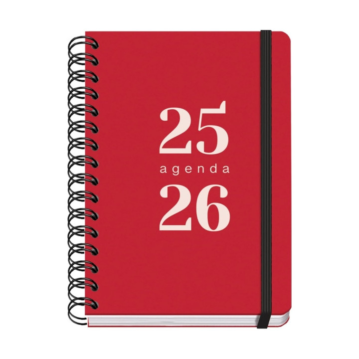 Dohe Grammar Agenda Escolar 25/26 Espiral A6 - Dia Pagina - Papel 80g/m2 - Cubierta de Polipropileno - Cierre de Goma Elastica
