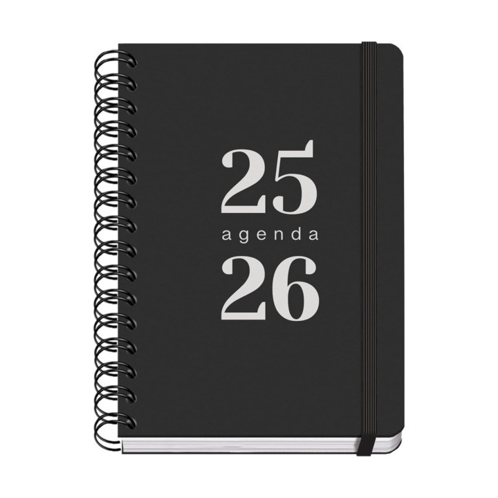Dohe Grammar Agenda Escolar 25/26 Espiral A6 - Dia Pagina - Papel 80g/m2 - Cubierta de Polipropileno - Cierre de Goma Elastica