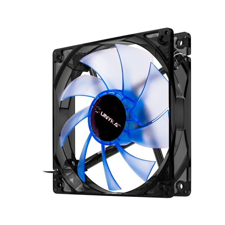 Unykach Ventilador 120mm con LED Azul - Velocidad Max. 1200rpm - Color Azul/Negro