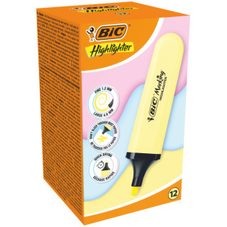 Bic Marking Highlighter Flat Marcador Fluorescente - Punta Biselada - Trazo entre 1.20 y 4.60 mm - Tinta con Base de Agua - Col
