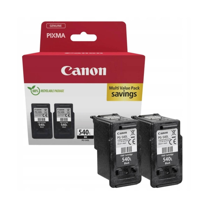 Canon PG540L Negro Pack de 2 Cartuchos de Tinta Originales - 5224B001/5224B010/5224B011/5222B004/5222B005/5222B001/5224B020