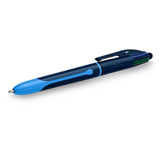 Bic 4 Colours Smooth Drop Boligrafo de Bola Retractil - Punta Media de 1.0mm - Escritura un 40% mas Suave - 4 Colores