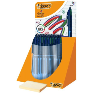 Bic 4 Colours Smooth Drop Expositor de 30 Boligrafos de Bola Retractil - Punta Media de 1.0mm - Escritura un 40% mas Suave - 4