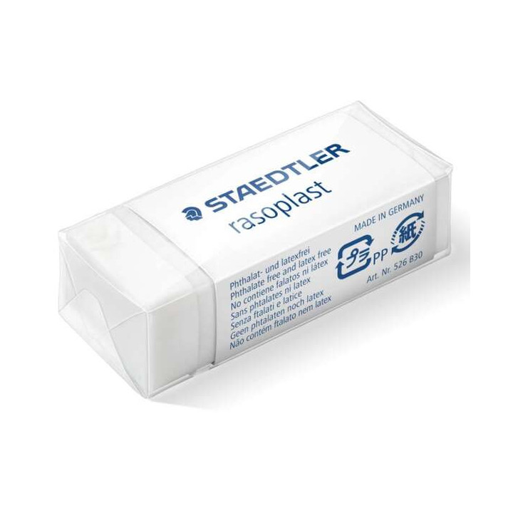 Staedtler Rasoplast 526 B30 Goma de Borrar - Borrado de Alta Calidad - Minimos Residuos - Color Blanco