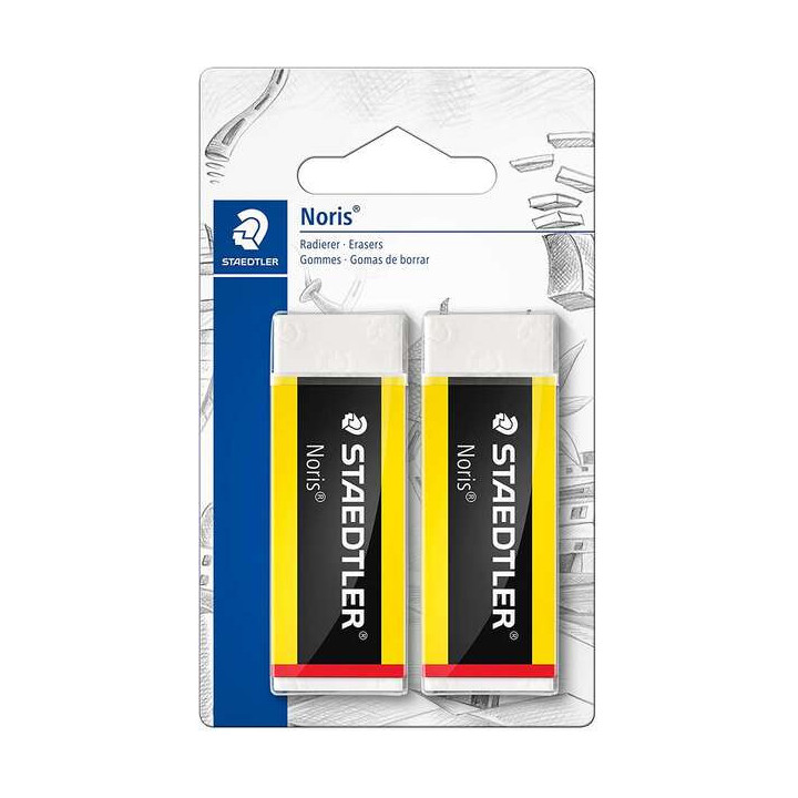 Staedtler Noris 526 Goma de Borrar - Plastico - Alta Calidad - Minimos Residuos - Color Blanco