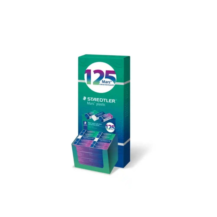 Staedtler Mars Plastic 125 Aniversario Goma de Borrar - Borrado de Alta Calidad - Minimos Residuos - Color Blanco