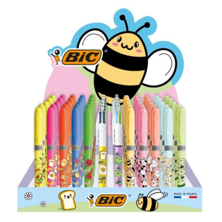 Bic Kawaii Pack de 144uds + Expositor con Capacidad para 60uds - Incluye 120 Marcadores Fluorescentes Highlighter Grip en Color