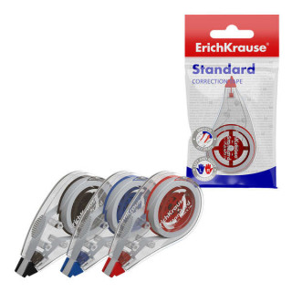 Erichkrause Standard Cinta Correctora 5mmx7m - Ideal para Correccion Rapida y Segura - Secado Inmediato - Color Surtido Aleator