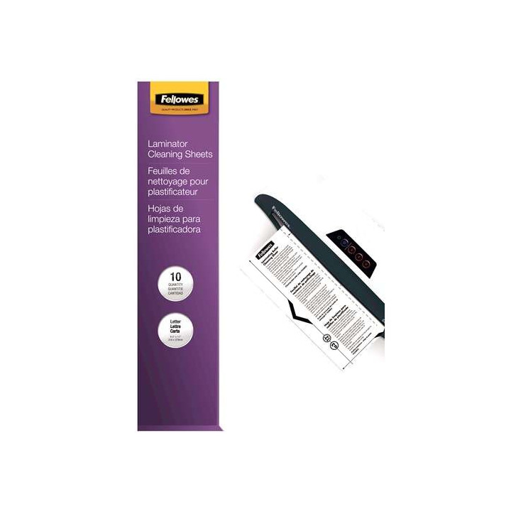 Fellowes Pack de 10 Hojas de Limpieza y Transportador A4 para Plastificadora