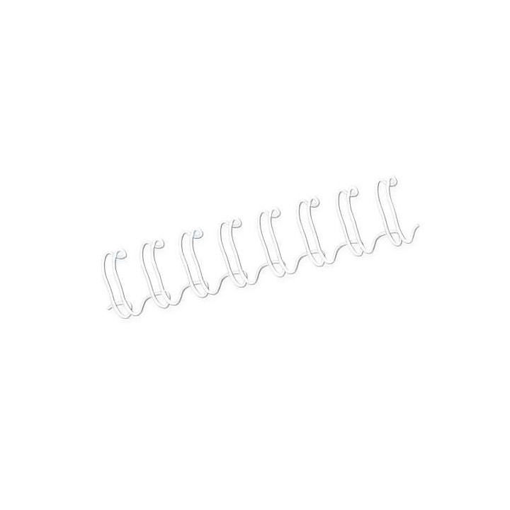 Fellowes Wire Pack de 100 Espirales Dobles Metalicas 10mm - Hasta 80 Paginas - Color Blanco