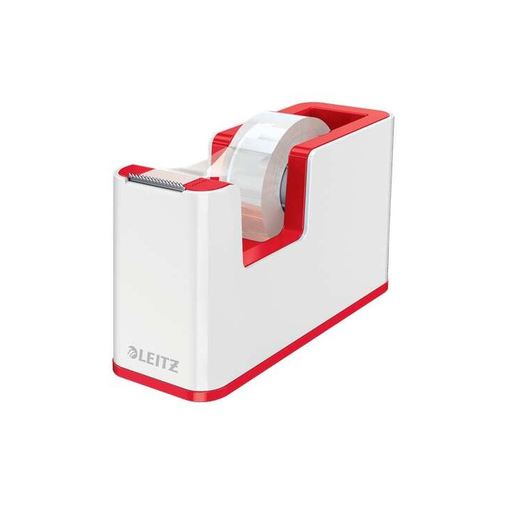 Leitz WOW Dispensador de Cinta Adhesiva - Para Rollos de hasta 19mm x 33m - Incluye Cinta Autoadhesiva Escribible - Color Blanc
