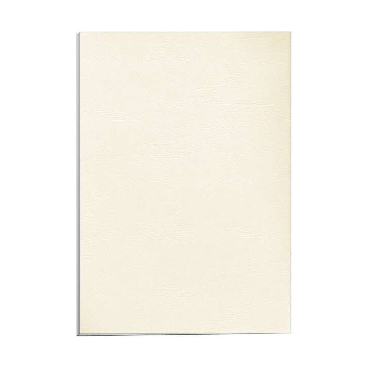 Fellowes Pack de 100 Portadas de Carton Simil Piel Delta Cuero A4 - 250 gr - Color Marfil