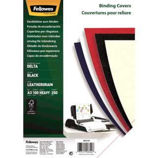 Fellowes Portadas de Carton Fellowes - Tamaño A3 - Acabado en Simil Piel - Amplia Gama de Colores y Texturas - Fabricadas con