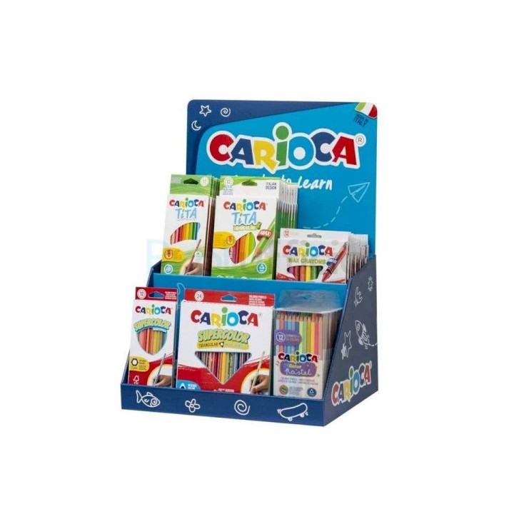 Carioca Expositor Lapices de Colores Incluye 12 Tita Box 12uds