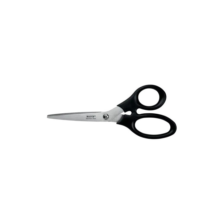 Leitz Tijeras de Acero Inoxidable 18.5cm - Agarre Ergonomico - Color Negro