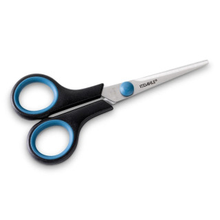 Dahle 54415 Office Comfort-Grip Tijeras de Acero Templado 14cm - Modelo Especial para Zurdos - Hojas Afiladas - Mangos Revestid