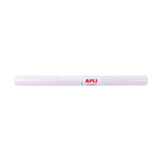 Apli Rollo de Polipropileno Transparente 3x0.50m 80 micras - Adhesivo Reposicionable - Sistema Easy Peel - Cuadricula de Precis