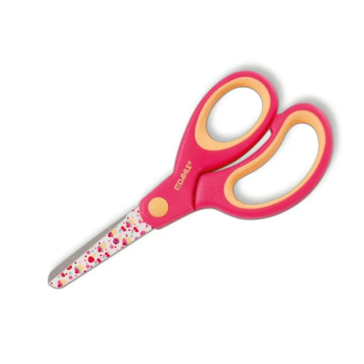 Dahle 54663 Kids Tijeras Infantiles 13cm - Puntas Redondeadas - Acero Inoxidable - Mangos Ergonomicos Recubiertos de Goma - Col