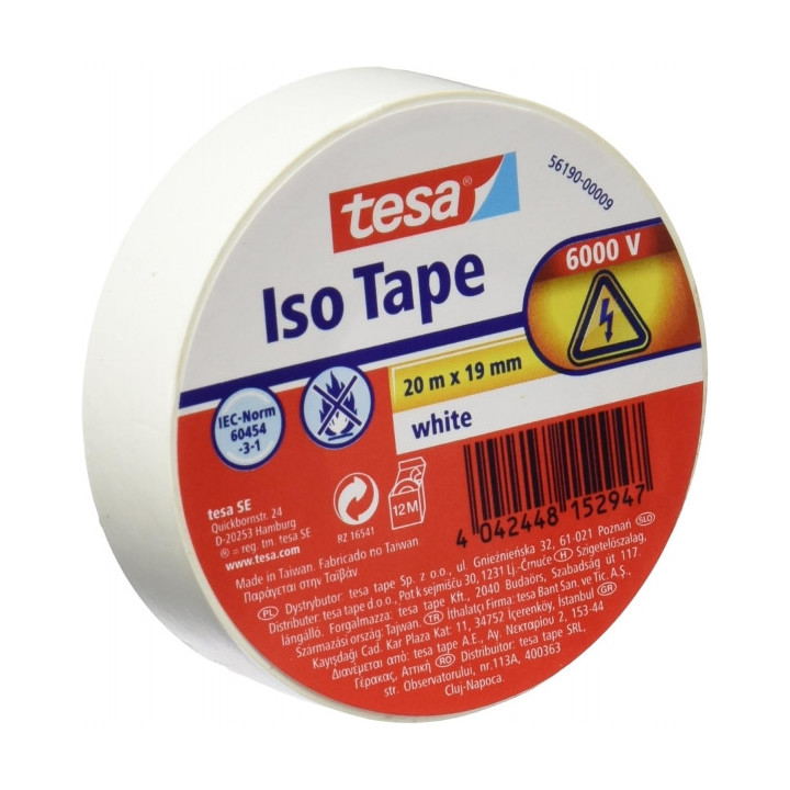 Tesa Cinta Aislante 19mm x 20m - Fabricada en PVC - Para Reparar