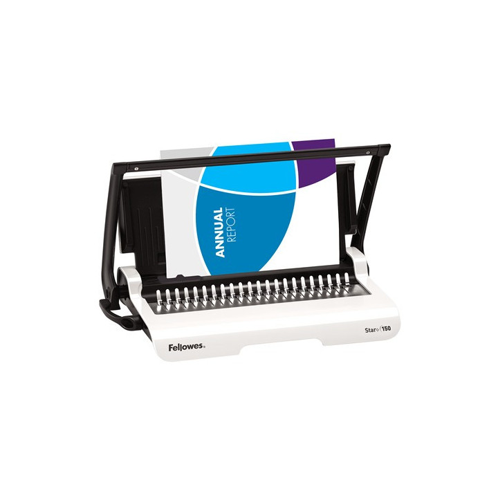 Fellowes Star+ 150 Encuadernadora Manual A4 para Canutillo de Plastico - Perfora hasta 15 Hojas - Encuaderna hasta 150 Hojas